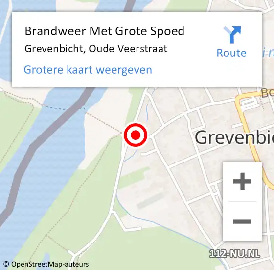 Locatie op kaart van de 112 melding: Brandweer Met Grote Spoed Naar Grevenbicht, Oude Veerstraat op 25 juli 2024 17:47