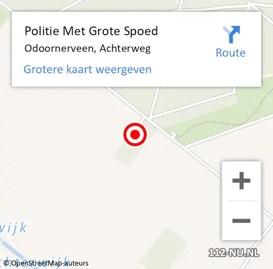 Locatie op kaart van de 112 melding: Politie Met Grote Spoed Naar Odoornerveen, Achterweg op 25 juli 2024 17:52