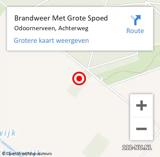 Locatie op kaart van de 112 melding: Brandweer Met Grote Spoed Naar Odoornerveen, Achterweg op 25 juli 2024 17:53