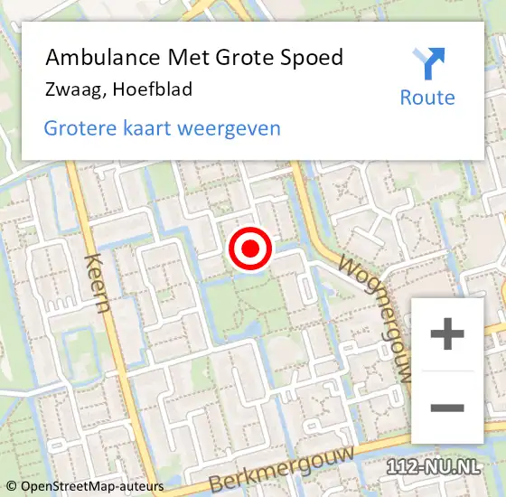 Locatie op kaart van de 112 melding: Ambulance Met Grote Spoed Naar Zwaag, Hoefblad op 25 juli 2024 18:03