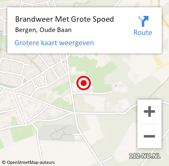 Locatie op kaart van de 112 melding: Brandweer Met Grote Spoed Naar Bergen, Oude Baan op 25 juli 2024 18:12