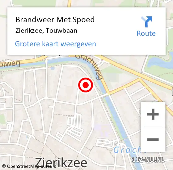 Locatie op kaart van de 112 melding: Brandweer Met Spoed Naar Zierikzee, Touwbaan op 25 juli 2024 19:03