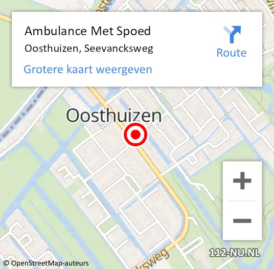 Locatie op kaart van de 112 melding: Ambulance Met Spoed Naar Oosthuizen, Seevancksweg op 25 juli 2024 19:22