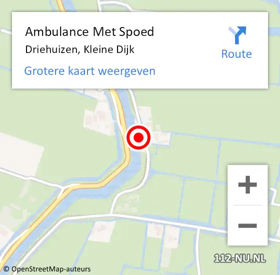 Locatie op kaart van de 112 melding: Ambulance Met Spoed Naar Driehuizen, Kleine Dijk op 25 juli 2024 20:05