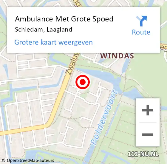 Locatie op kaart van de 112 melding: Ambulance Met Grote Spoed Naar Schiedam, Laagland op 25 juli 2024 21:00