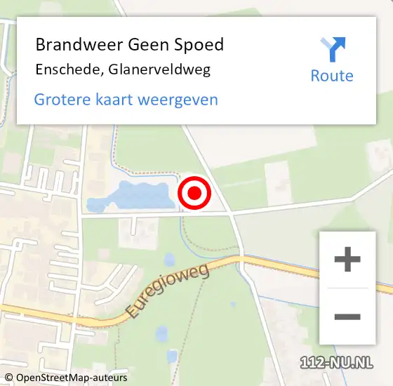 Locatie op kaart van de 112 melding: Brandweer Geen Spoed Naar Enschede, Glanerveldweg op 25 juli 2024 21:39