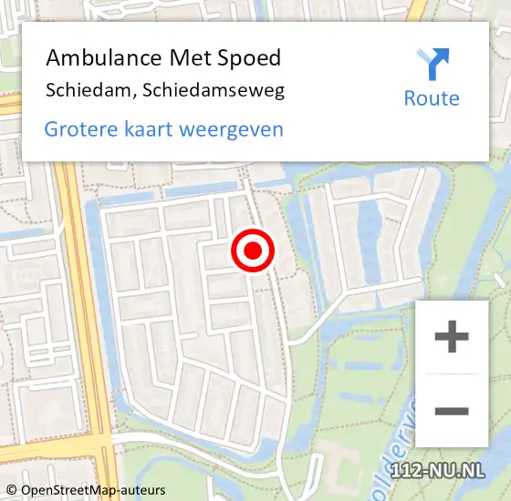 Locatie op kaart van de 112 melding: Ambulance Met Spoed Naar Schiedam, Schiedamseweg op 25 juli 2024 21:51