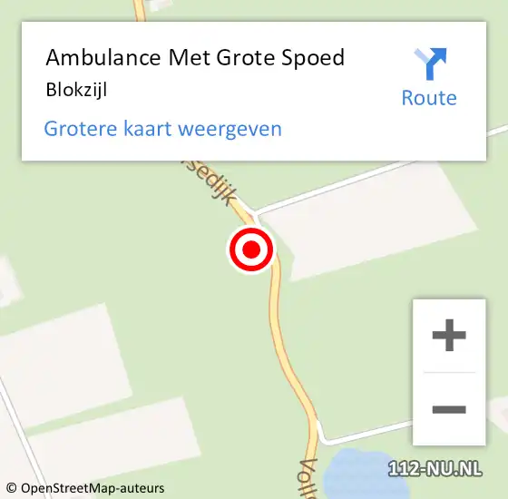 Locatie op kaart van de 112 melding: Ambulance Met Grote Spoed Naar Blokzijl op 25 juli 2024 22:00