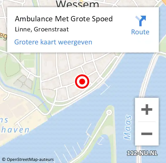 Locatie op kaart van de 112 melding: Ambulance Met Grote Spoed Naar Linne, Groenstraat op 25 juli 2024 22:33