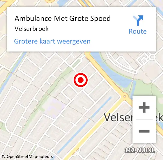 Locatie op kaart van de 112 melding: Ambulance Met Grote Spoed Naar Velserbroek op 25 juli 2024 22:55