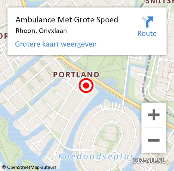 Locatie op kaart van de 112 melding: Ambulance Met Grote Spoed Naar Rhoon, Onyxlaan op 25 juli 2024 23:35