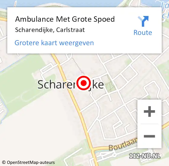 Locatie op kaart van de 112 melding: Ambulance Met Grote Spoed Naar Scharendijke, Carlstraat op 14 oktober 2014 11:25