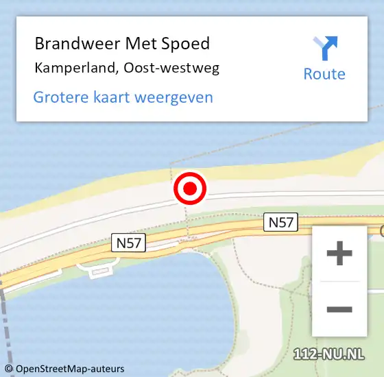 Locatie op kaart van de 112 melding: Brandweer Met Spoed Naar Kamperland, Oost-westweg op 26 juli 2024 00:07