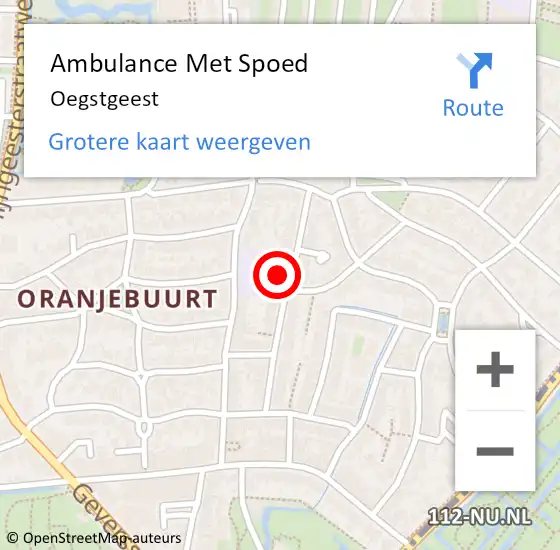 Locatie op kaart van de 112 melding: Ambulance Met Spoed Naar Oegstgeest op 26 juli 2024 00:08