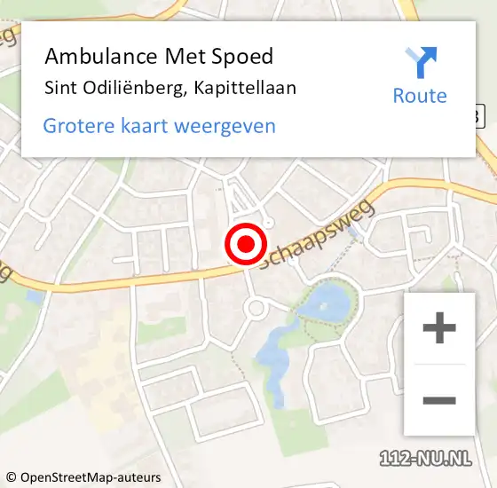 Locatie op kaart van de 112 melding: Ambulance Met Spoed Naar Sint Odiliënberg, Kapittellaan op 26 juli 2024 02:48