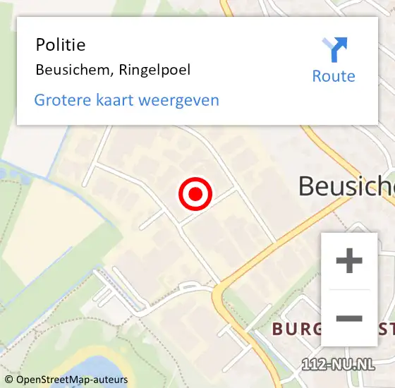 Locatie op kaart van de 112 melding: Politie Beusichem, Ringelpoel op 26 juli 2024 06:15