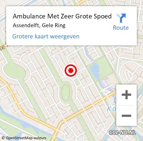 Locatie op kaart van de 112 melding: Ambulance Met Zeer Grote Spoed Naar Assendelft, Gele Ring op 26 juli 2024 06:19