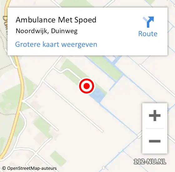 Locatie op kaart van de 112 melding: Ambulance Met Spoed Naar Noordwijk, Duinweg op 26 juli 2024 06:48