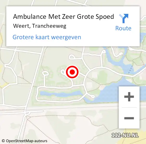 Locatie op kaart van de 112 melding: Ambulance Met Zeer Grote Spoed Naar Weert, Trancheeweg op 26 juli 2024 08:15