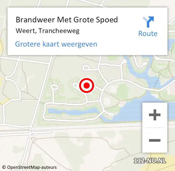 Locatie op kaart van de 112 melding: Brandweer Met Grote Spoed Naar Weert, Trancheeweg op 26 juli 2024 08:15