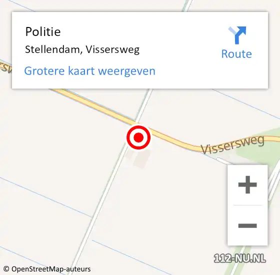 Locatie op kaart van de 112 melding: Politie Stellendam, Vissersweg op 26 juli 2024 08:44