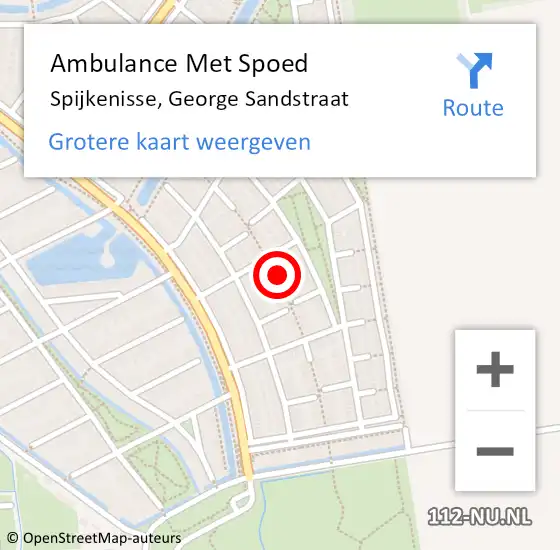 Locatie op kaart van de 112 melding: Ambulance Met Spoed Naar Spijkenisse, George Sandstraat op 26 juli 2024 08:55