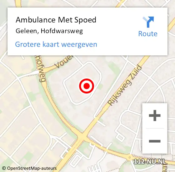 Locatie op kaart van de 112 melding: Ambulance Met Spoed Naar Geleen, Hofdwarsweg op 14 oktober 2014 12:01