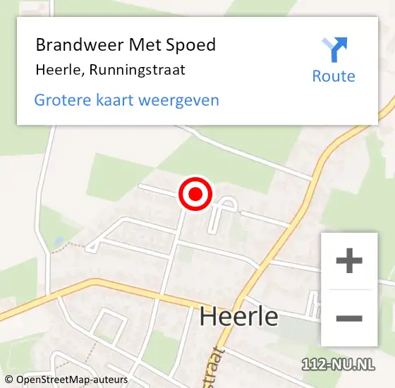 Locatie op kaart van de 112 melding: Brandweer Met Spoed Naar Heerle, Runningstraat op 26 juli 2024 12:46