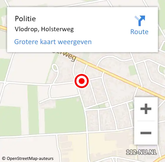 Locatie op kaart van de 112 melding: Politie Vlodrop, Holsterweg op 26 juli 2024 13:45