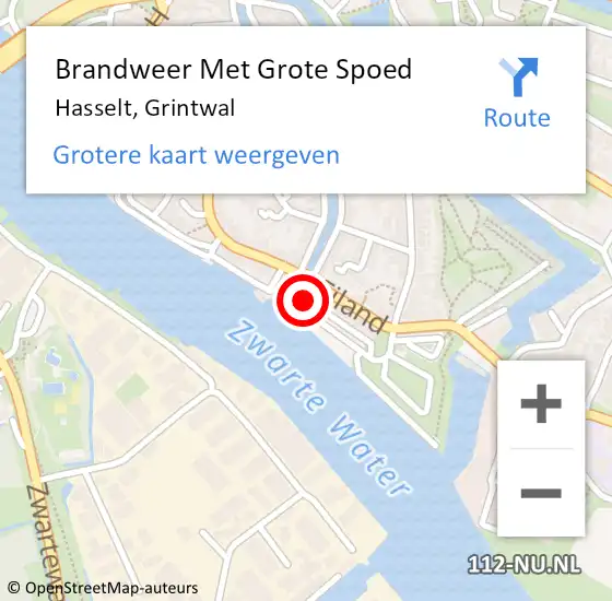 Locatie op kaart van de 112 melding: Brandweer Met Grote Spoed Naar Hasselt, Grintwal op 26 juli 2024 14:01