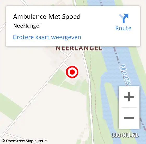 Locatie op kaart van de 112 melding: Ambulance Met Spoed Naar Neerlangel op 26 juli 2024 14:33