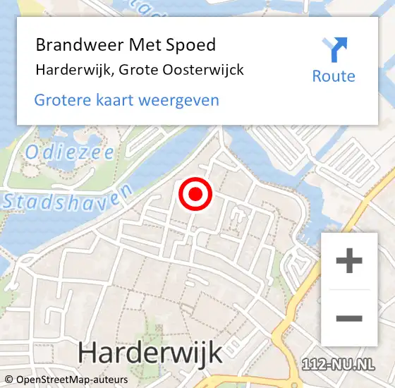 Locatie op kaart van de 112 melding: Brandweer Met Spoed Naar Harderwijk, Grote Oosterwijck op 26 juli 2024 14:33