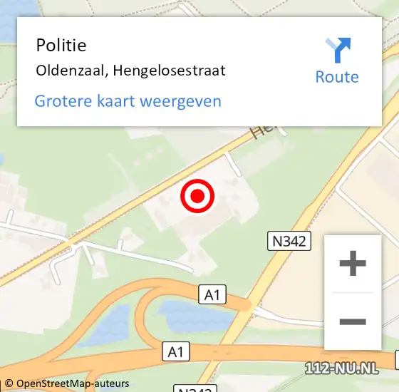 Locatie op kaart van de 112 melding: Politie Oldenzaal, Hengelosestraat op 26 juli 2024 14:39