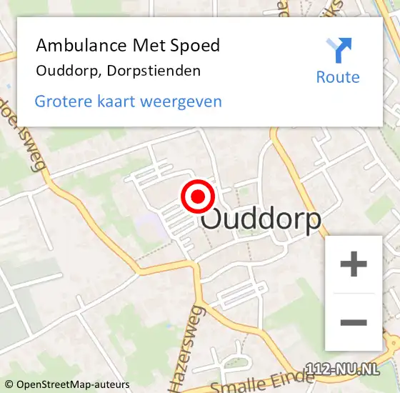 Locatie op kaart van de 112 melding: Ambulance Met Spoed Naar Ouddorp, Dorpstienden op 26 juli 2024 14:44