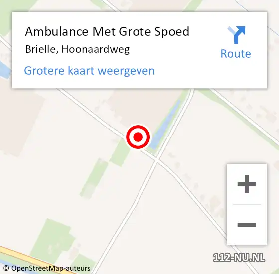 Locatie op kaart van de 112 melding: Ambulance Met Grote Spoed Naar Brielle, Hoonaardweg op 26 juli 2024 15:02