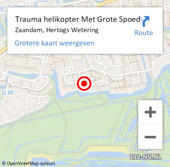 Locatie op kaart van de 112 melding: Trauma helikopter Met Grote Spoed Naar Zaandam, Hertogs Wetering op 26 juli 2024 15:18