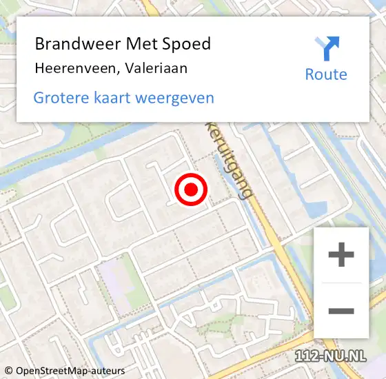 Locatie op kaart van de 112 melding: Brandweer Met Spoed Naar Heerenveen, Valeriaan op 14 oktober 2014 12:30