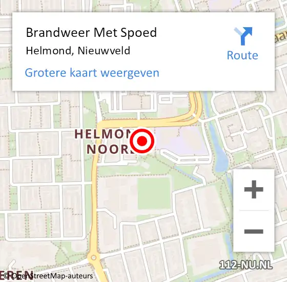 Locatie op kaart van de 112 melding: Brandweer Met Spoed Naar Helmond, Nieuwveld op 26 juli 2024 15:42