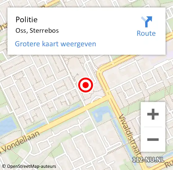 Locatie op kaart van de 112 melding: Politie Oss, Sterrebos op 26 juli 2024 15:54