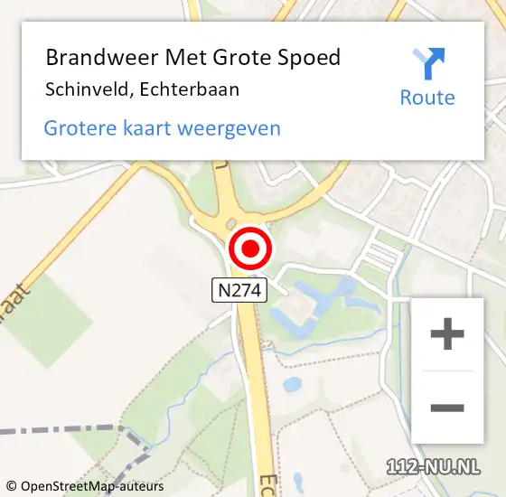 Locatie op kaart van de 112 melding: Brandweer Met Grote Spoed Naar Schinveld, Echterbaan op 26 juli 2024 16:46