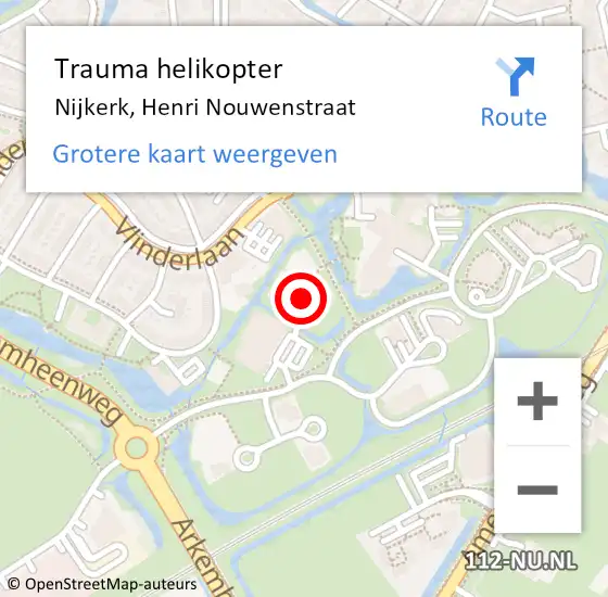 Locatie op kaart van de 112 melding: Trauma helikopter Nijkerk, Henri Nouwenstraat op 26 juli 2024 16:47