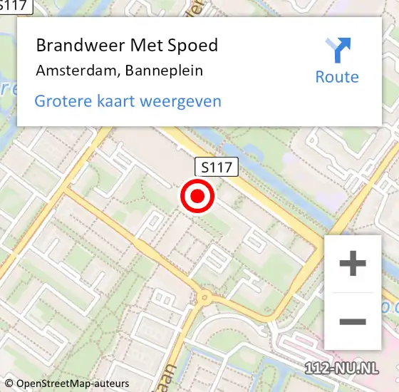 Locatie op kaart van de 112 melding: Brandweer Met Spoed Naar Amsterdam, Banneplein op 26 juli 2024 17:05