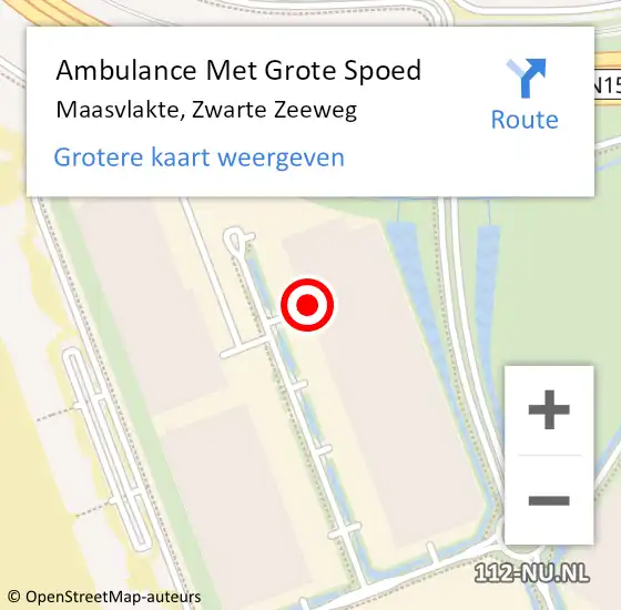 Locatie op kaart van de 112 melding: Ambulance Met Grote Spoed Naar Maasvlakte, Zwarte Zeeweg op 26 juli 2024 17:13