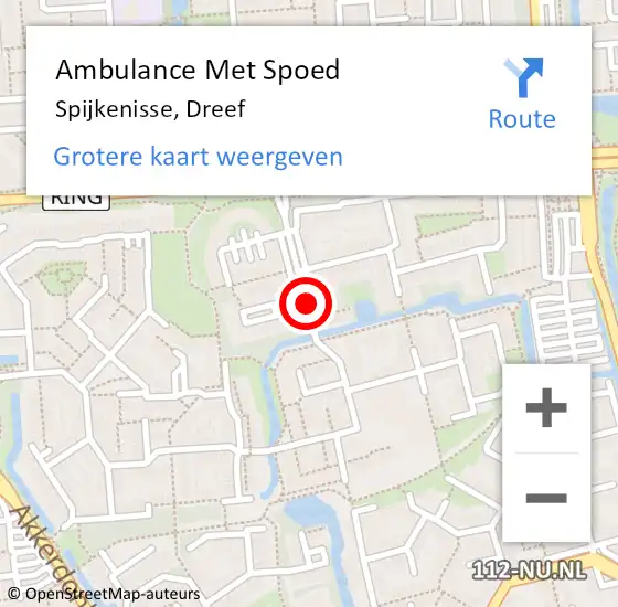 Locatie op kaart van de 112 melding: Ambulance Met Spoed Naar Spijkenisse, Dreef op 26 juli 2024 17:23