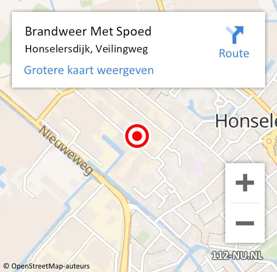 Locatie op kaart van de 112 melding: Brandweer Met Spoed Naar Honselersdijk, Veilingweg op 26 juli 2024 18:52