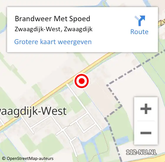 Locatie op kaart van de 112 melding: Brandweer Met Spoed Naar Zwaagdijk-West, Zwaagdijk op 26 juli 2024 18:53