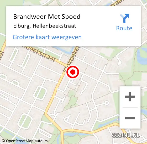 Locatie op kaart van de 112 melding: Brandweer Met Spoed Naar Elburg, Hellenbeekstraat op 26 juli 2024 19:12