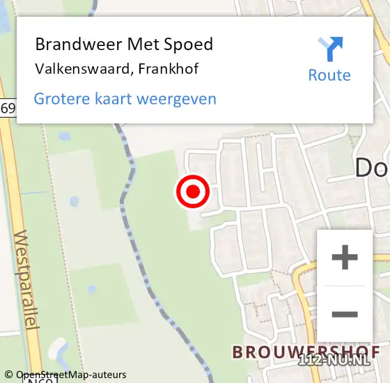 Locatie op kaart van de 112 melding: Brandweer Met Spoed Naar Valkenswaard, Frankhof op 26 juli 2024 19:46