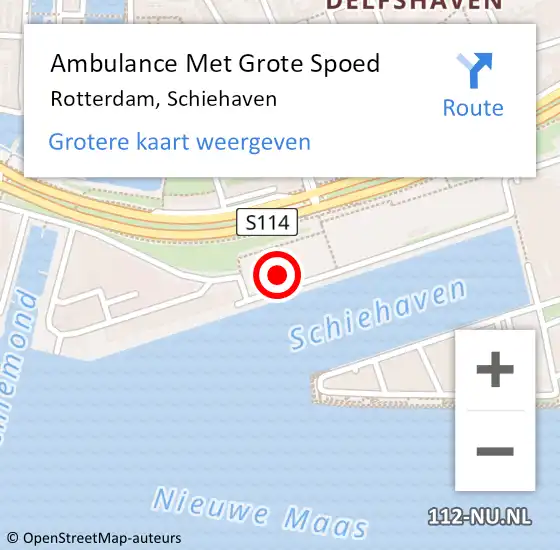 Locatie op kaart van de 112 melding: Ambulance Met Grote Spoed Naar Rotterdam, Schiehaven op 26 juli 2024 19:56