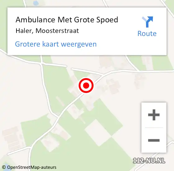 Locatie op kaart van de 112 melding: Ambulance Met Grote Spoed Naar Haler, Moosterstraat op 26 juli 2024 20:46